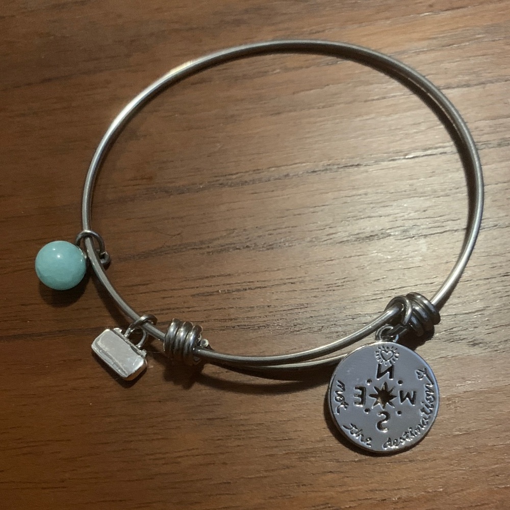 Silver Charm Bangle Bracelet